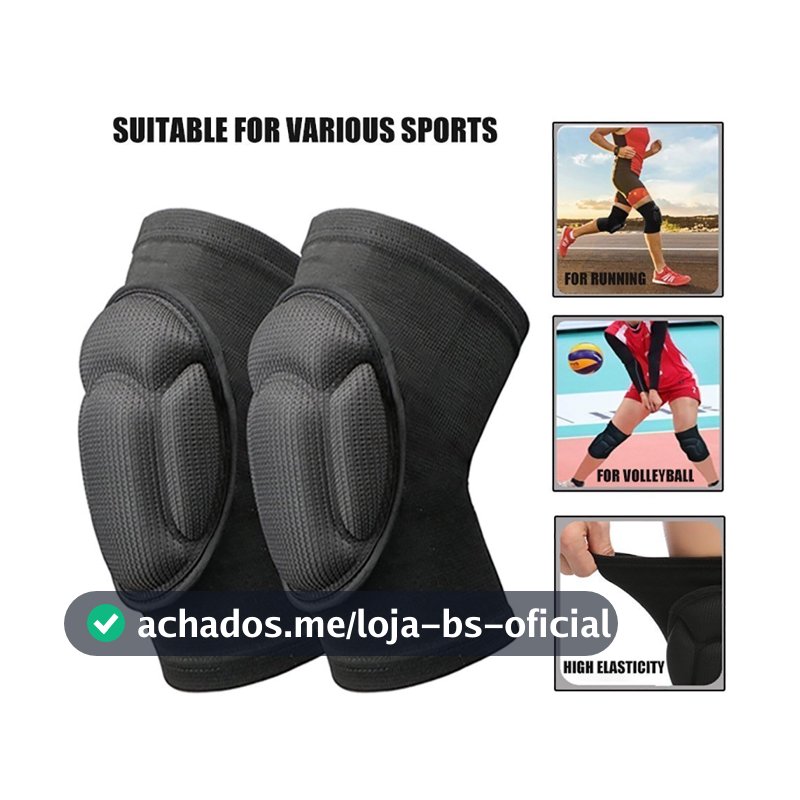 1 Par Joelheira Protetoras Esponja Respirável Dança Vôlei Basquetebol Proteção Treinamento Unisex