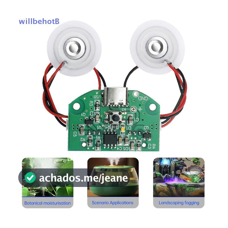 [WillbehotB] Módulo Umidificador USB Placa De Controle De Atomização Dupla DIY Nebulizador Ultrassônico De Interface Tip