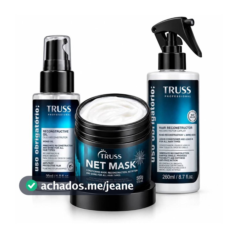 Truss Combo Uso Obrigatório Spray + Net Mask 550g + Óleo capilar truss 30 ml