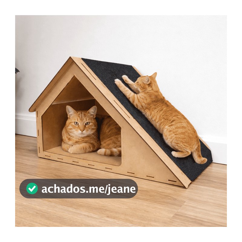 Arranhador Gato Rampa Anti Estresse Casinha Brinquedo Tóca 30x47cm