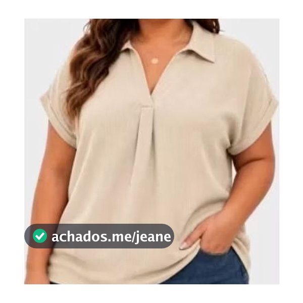 CAMISA BLUSA FEMININA PLUS SEZI DE TECIDO DUNA CANELADO