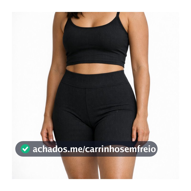 Short Feminino Fitness Canelado Poliamida Grossa Premium Treino
