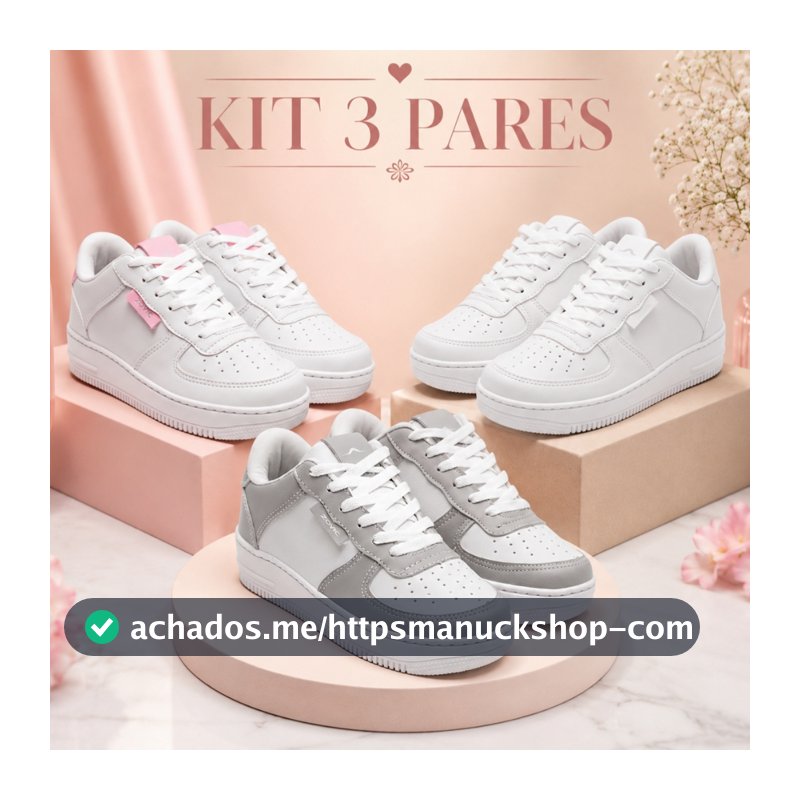 3 Pares Tênis Feminino Macio Ultraleve Street Style Para Visuais Casuais e Modernos
