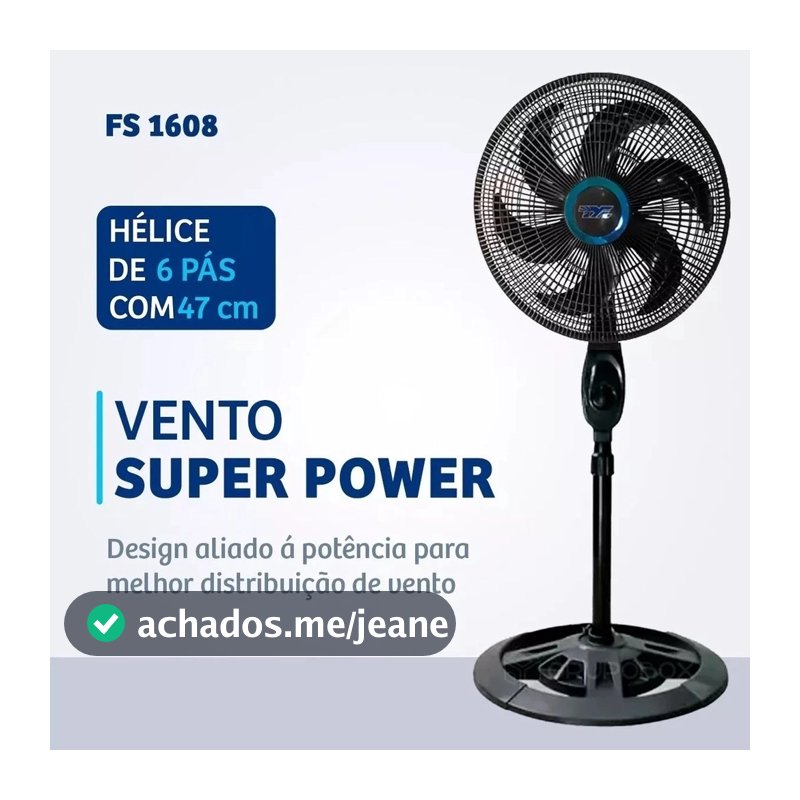 Ventilador 6 Pás Turbo Ultra Potente 75w TYF