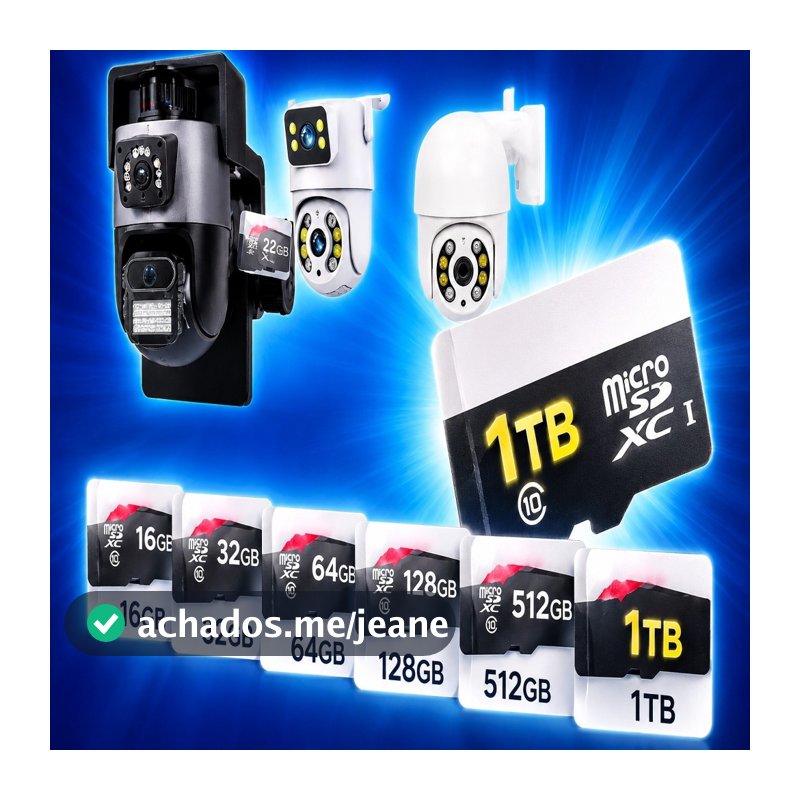 Cartão Micro SD Ultra Classe 10 64GB-512GB 1TB c/Adaptador p/Celular,Câmera e Segurança