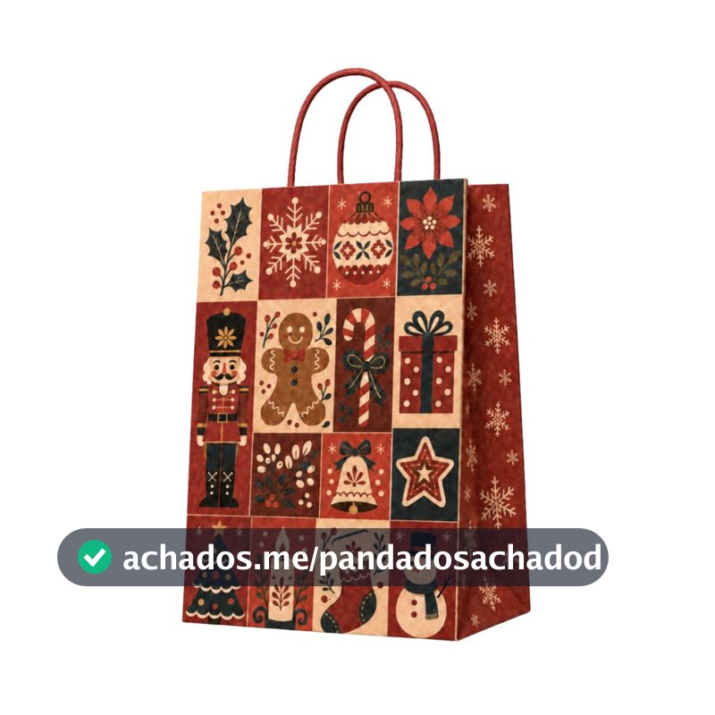 Sacolas Natal Enfeites Festividades (03) 50 Uni - 22x12x34 M