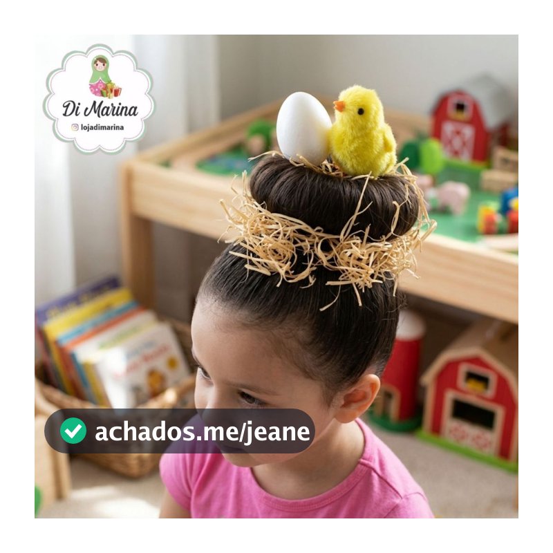 Kit Cabelo Maluco Engraçado Ninho Caipira Festa Junina São João Pintinho Galinheiro Infantil Menina Menino Ovo Escola