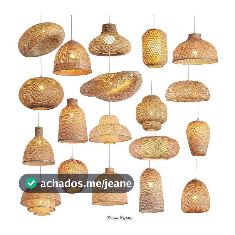 Lanterna De Bambu Estilo Chinês Luminária Pendente De Vime Lustres Tecido À Mão E27 Iluminação Luzes Penduradas