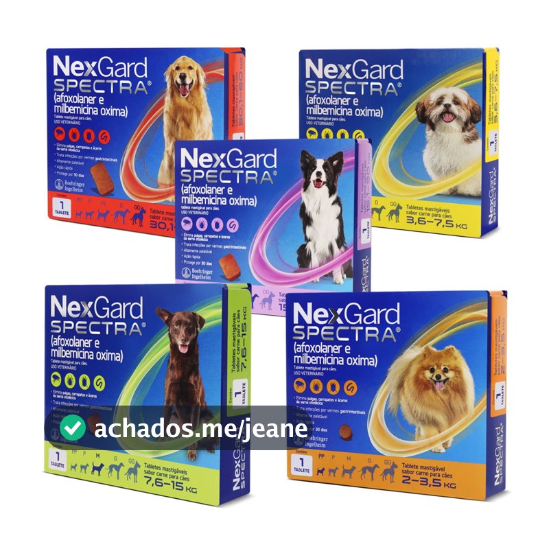 Nexgard Spectra  2kg a 60kg  1 Tablete Antipulgas e Carrapatos Para Cachorro