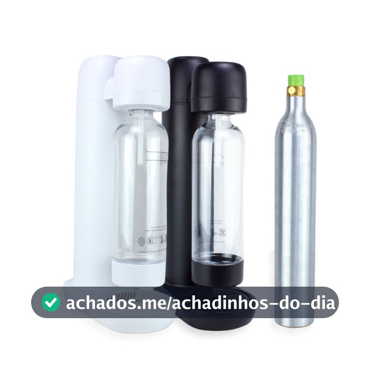 Máquina Fazer Água Com Gás Gaseificar Água Com Cilindro Branco ou Preto Manual