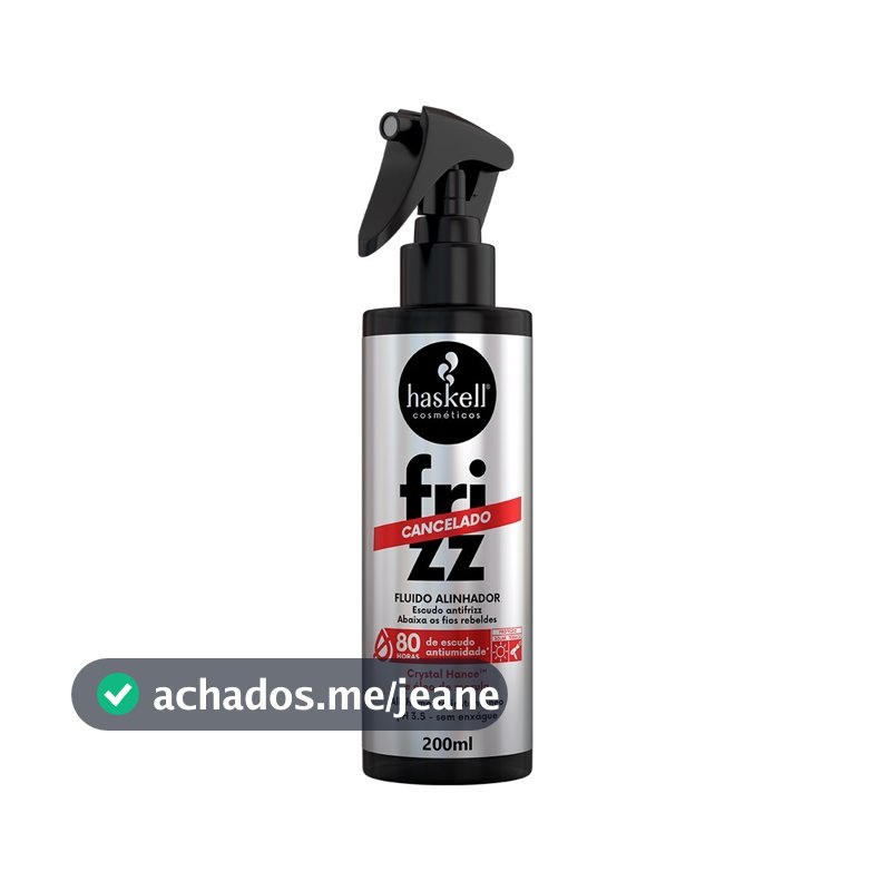 Fluido Alinhador Frizz Cancelado 200ml Haskell | Leave-in Antifrizz com Proteção Térmica e Óleo de Marula