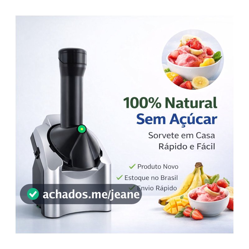 Sorveteira Elétrica 110V Sorvete Natural Caseiro Vegano Cremoso Fácil com Frutas