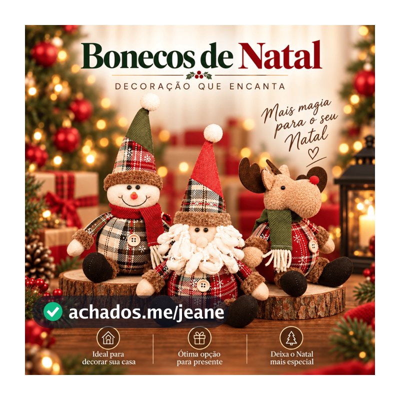 Bonecos de Natal Papai Noel Rena Boneco de Neve Enfeites Decorativos Natalinos Decoração Qualidade