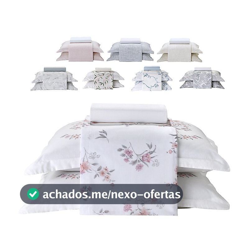 Jogo de Cama Queen 4 Peças Lençol com Elástico 100% Algodão Percal 180 Fios 158x198x35cm - Dohler