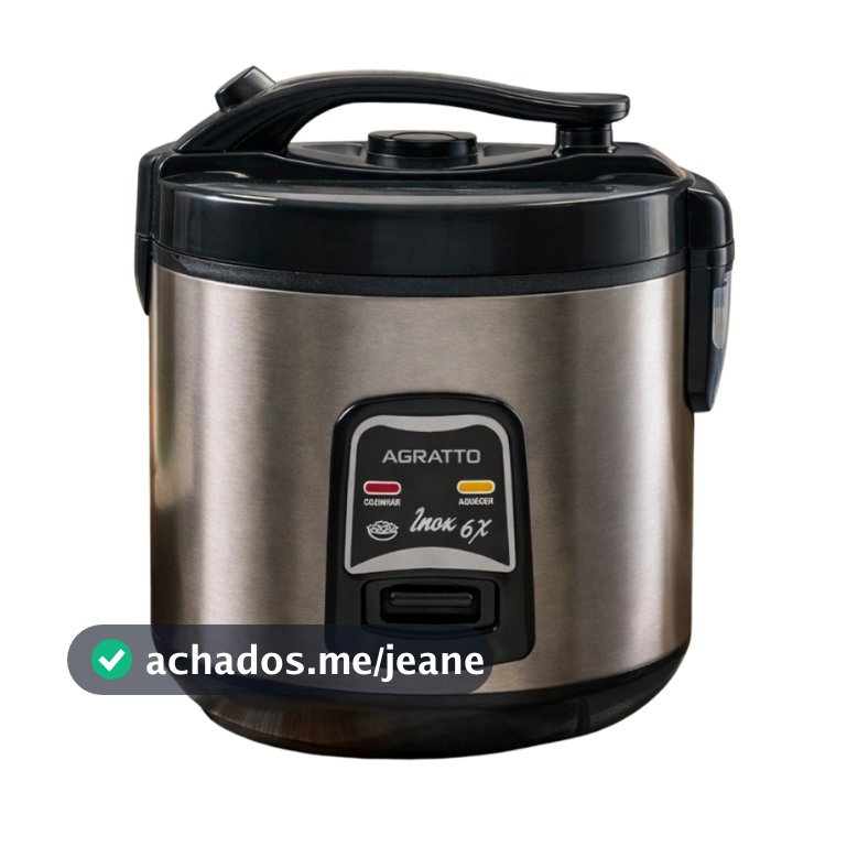 Panela Eletrica Inox Arroz Legumes 6 Xicaras Agratto 127v ou 220v 400w Casa Cozinha Portatil Pratica