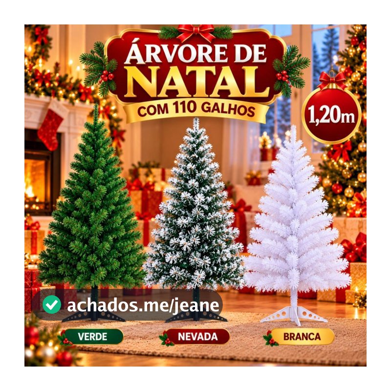 Arvore De Natal 120cm 110 Galhos Média Decoração Natalina