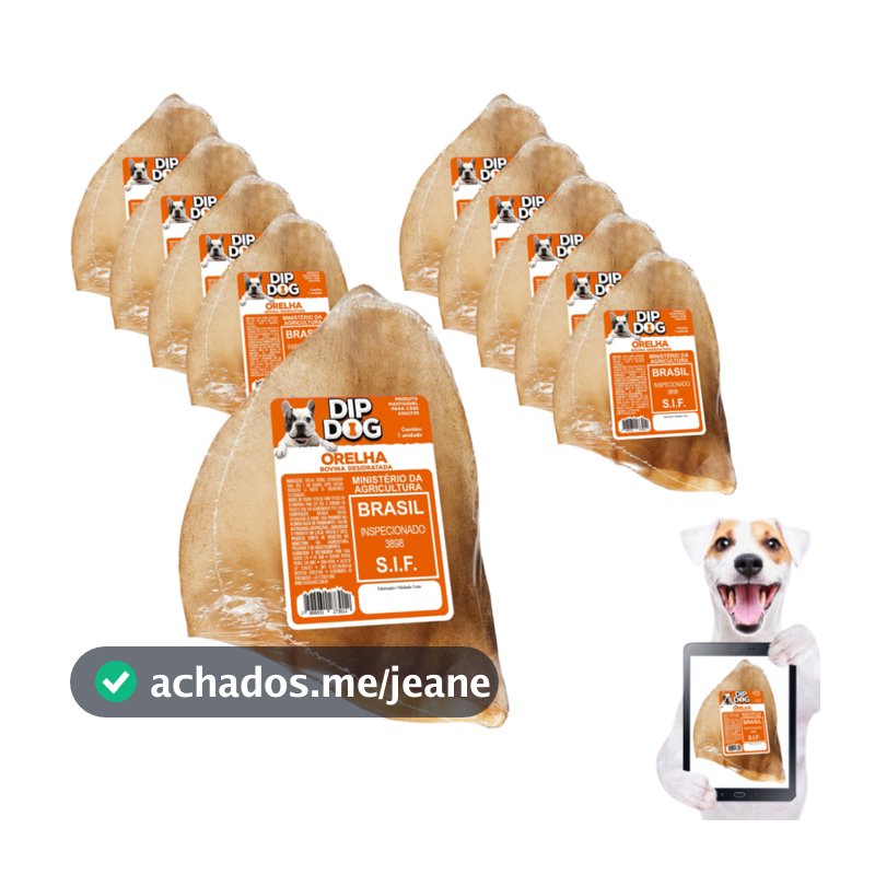 Petisco cachorro Orelha Bovina para Caes mordedor natural desidratado adestrador pet diversos kits