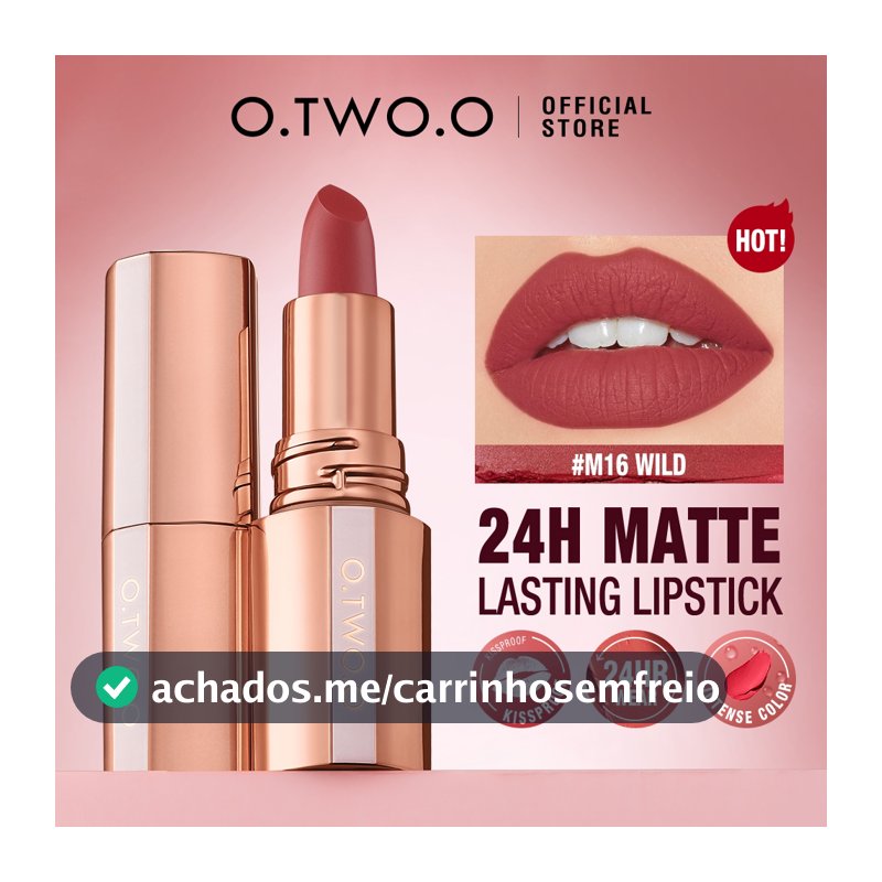 O.TWO.O Prosperityusnova Batom Misty Kiss Lock Cor Fosco Aveludado Longa Duração 24H Maquiagem Labial