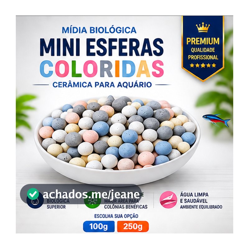 Mídia Biológica Mini Esferas Cerâmica 5 Cores Para Aquário Alta Performance