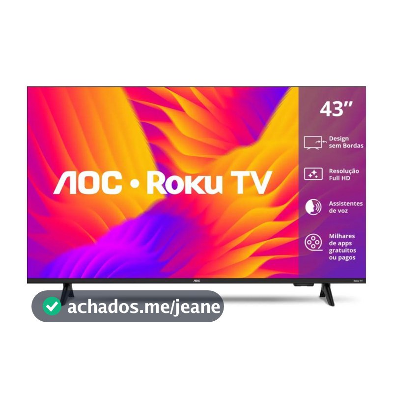 Smart TV AOC 43" Full HD 43S5155/78G Wi-Fi Roku TV com Dolby Audio