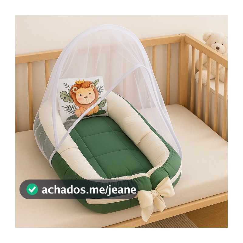 Ninho Redutor de Berço com Mosquiteiro para Bebê Menino e Menina – Kit 3 Peças