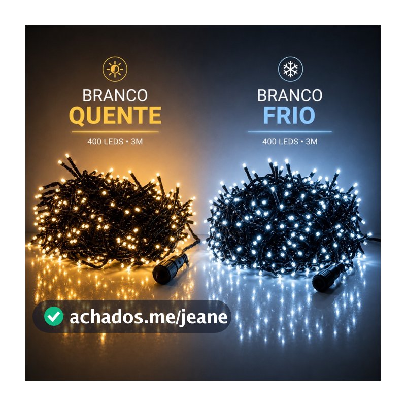 Festão 400 Leds Fio Verde Pisca Tomada M/F Emenda 3m Bivolt Externo