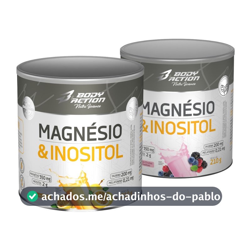 Kit 2x Magnésio & Inositol Com Melatonina 210g Bodyaction