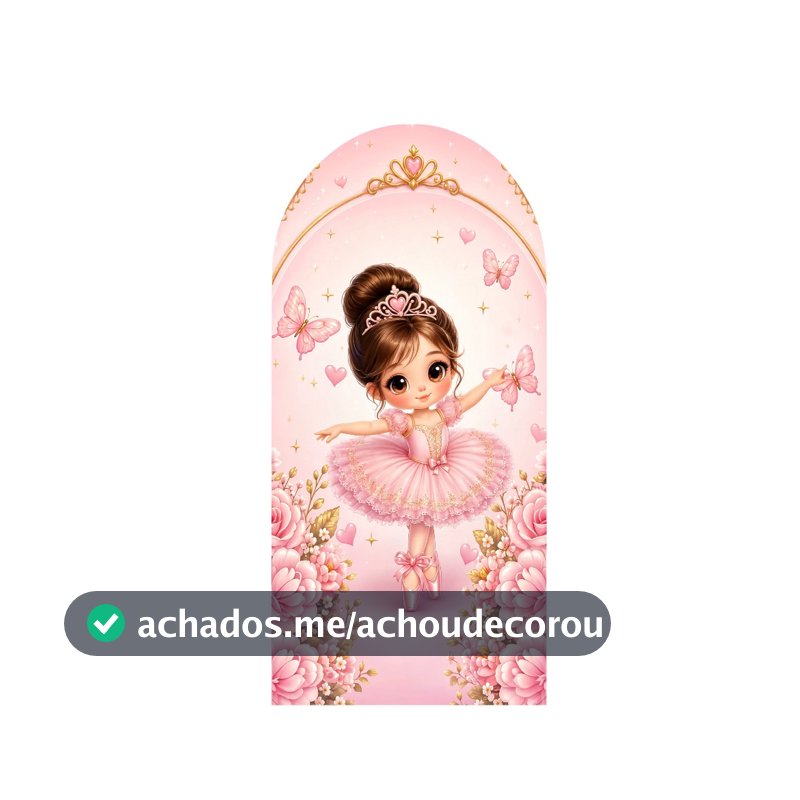 Painel Romano Sublimado Decoração Tema Bailarina Rosa