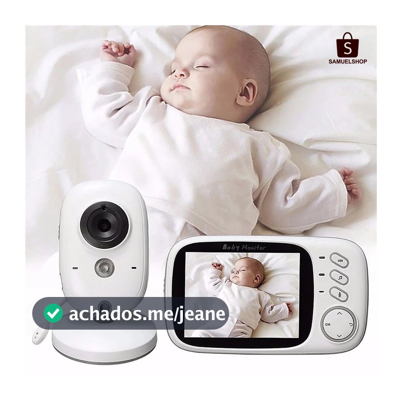 Baba Eletrônica Com Monitor Visão Noturna, Câmera c/ Audio Sensor de Temperatura VB603