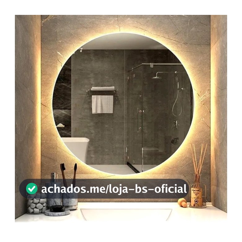 ESPELHO REDONDO DE LED SEM FIO, COM BOTÃO, 60CM 50CM, COM SUPORTE INCLUSO, BANHEIRO DECORAÇÃO LAVABO