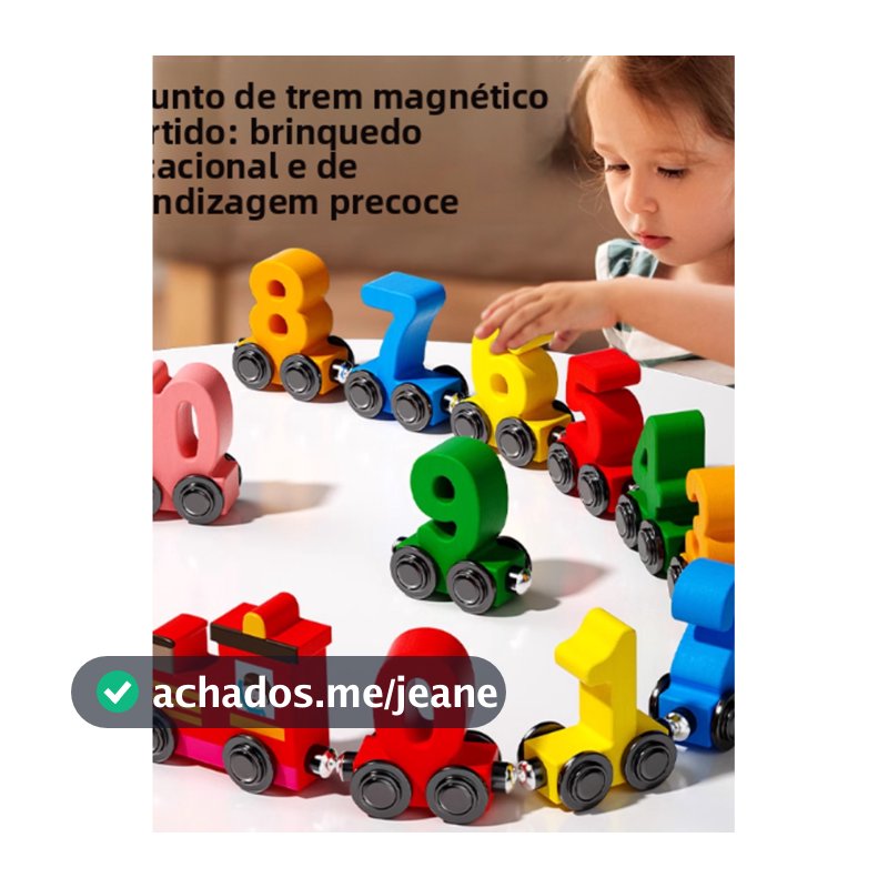 Trem Magnético De Madeira , Quebra-Cabeça Digital E Conjunto De Montagem De Aprendizagem , Presente De Natal