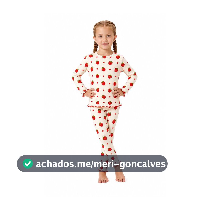 Conjunto Infantil Menina Canelado Manga Longa Estampado - Casual Meia Estação Confortável