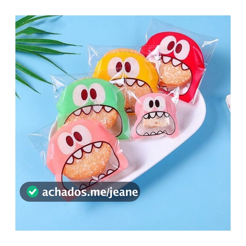 Kit 20 Saquinho De Carinha Plástico Para Embalagem Doces Lembrancinha Festa Infantil Divertido