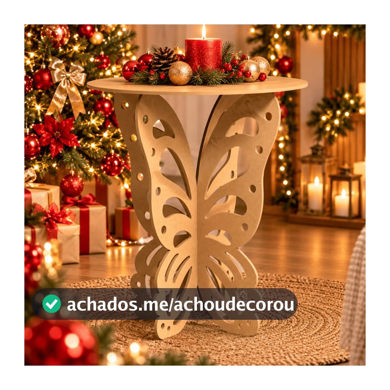 Mesa Borboleta MDF crú, Festa, Decoração Decoração