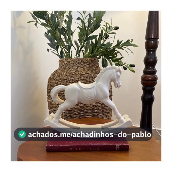 Cavalinho de Balanço Decorativo Off White 18cm x 21,5 cm