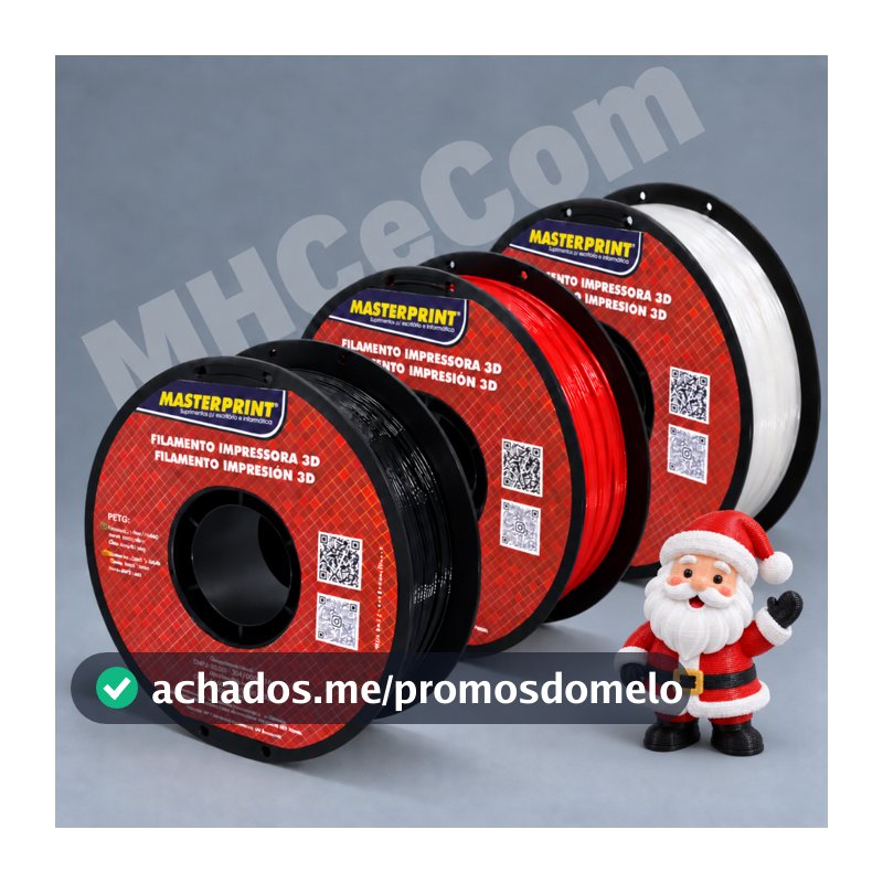Filamento 3D PETG 1kg 1,75mm impressão Masterprint Premium varias cores 3d