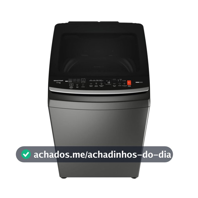 Máquina de Lavar Brastemp 17Kg Cinza Platinum com Design Infinity e Soft Close - BW17LTA