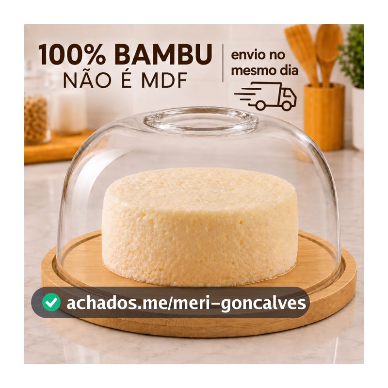 Porta Queijo Queijeira Madeira Bambu Com Tampa 19cm X 9cm Em Acrílico Mesa Posta