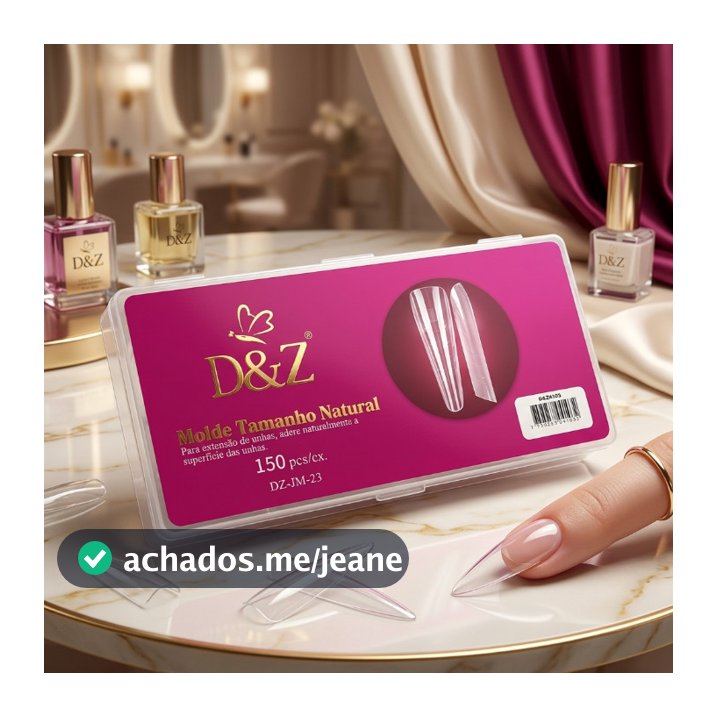 Molde F1 D&Z Tamanho Natural Formato Cônico 150 Peças para Alongamento de Unhas