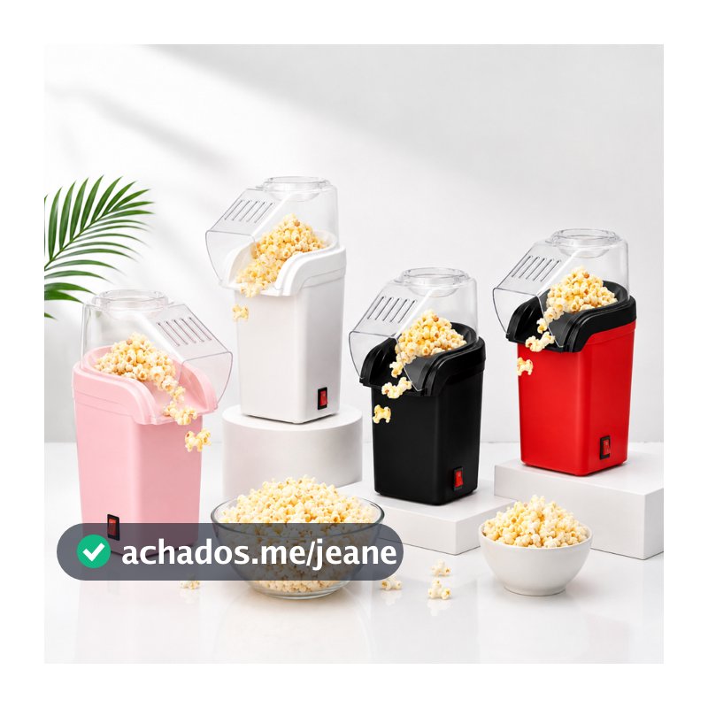 Pipoqueira Elétrica Sem Óleo Rápida e Prática – Pipoca Saudável em Minutos