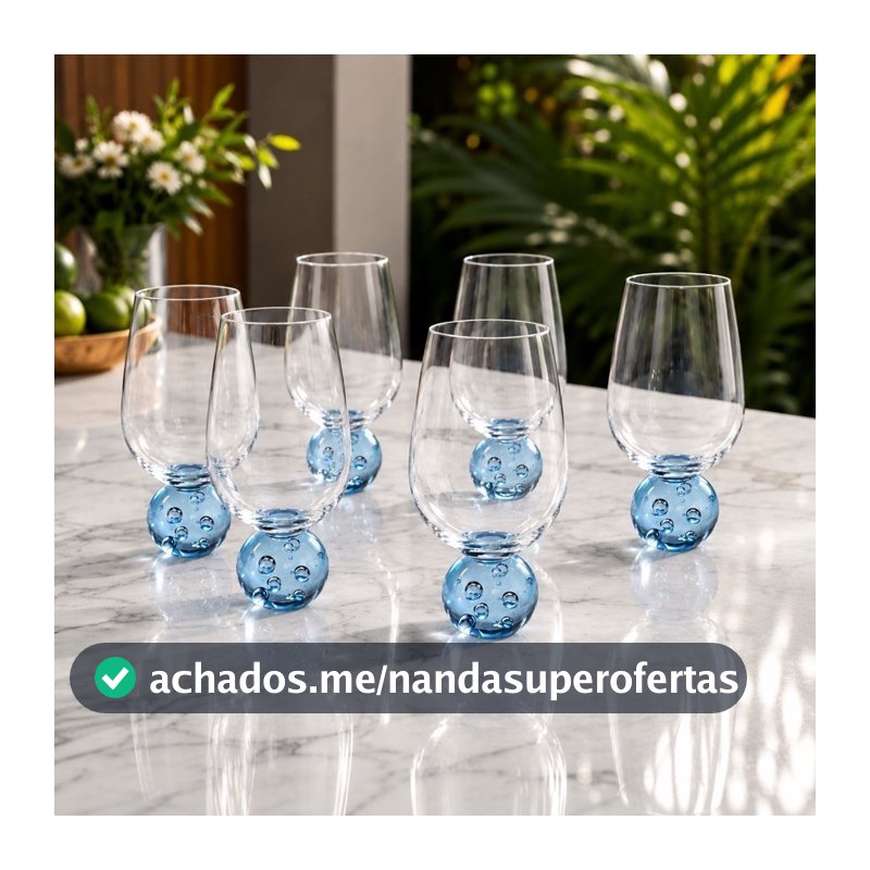 Kit 6 Copos Bubble Sphere 400ml – Design Sofisticado em Vidro