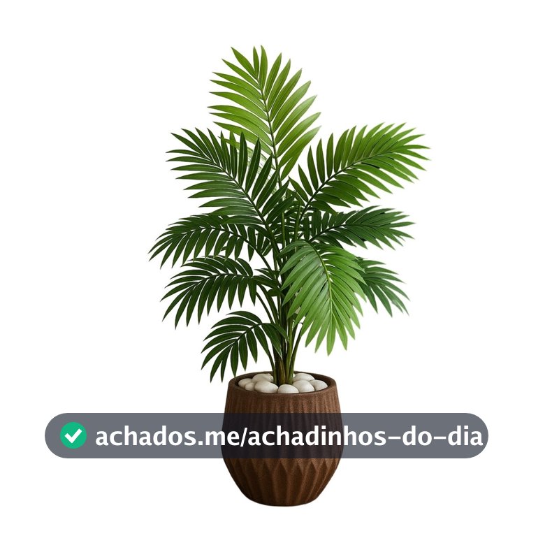 Planta Artificial Palmeira Com Vaso Origami Polietileno