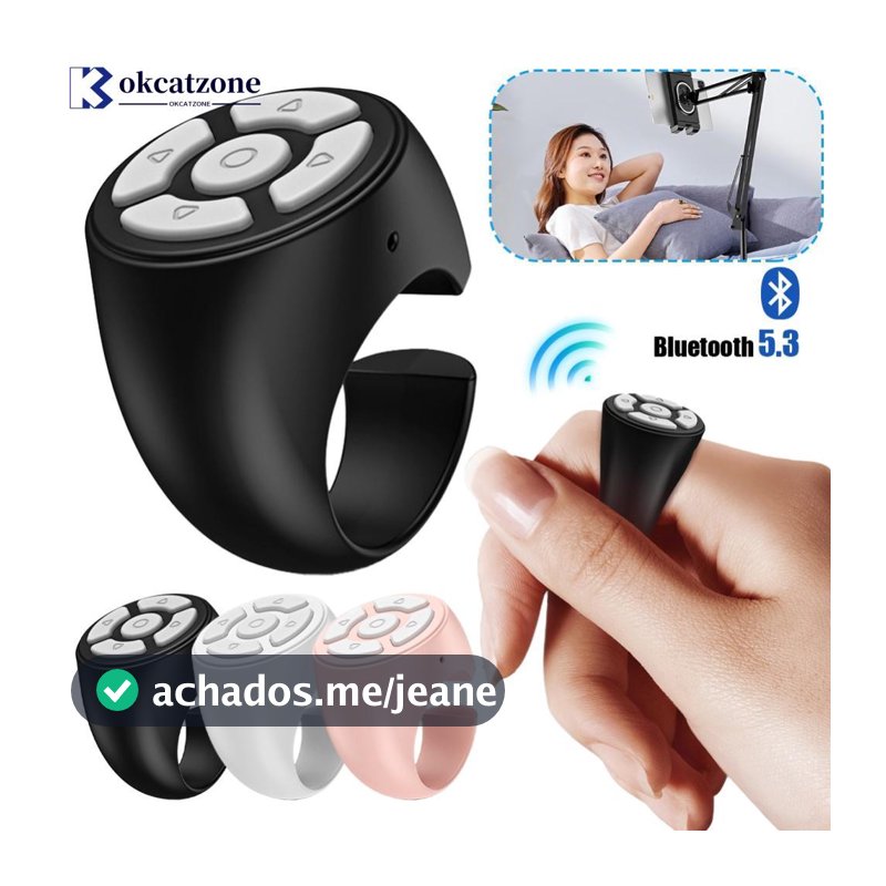 OKCATZONE Portátil Blutooth Controle Remoto Rolagem Dedo Vídeo Para Celular Selfie Stick Página Automática Controlador D