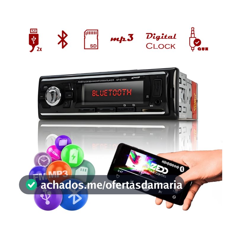 Som Automotivo Para Carro com USB, Leitor de cartão SD SUPER BARATOO