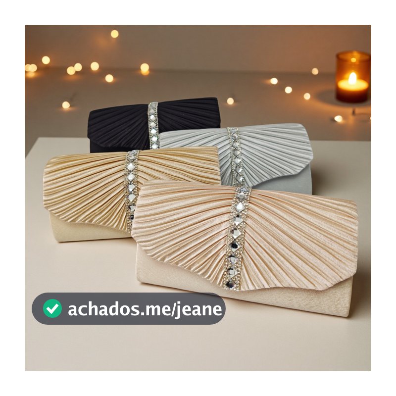 Bolsa Clutch Feminina Festa Noite Luxo Glitter Elegante Brilho Ombro 688-26
