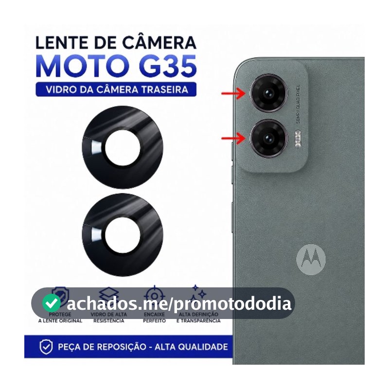 Lente De Câmera Para Moto G35 Vidro Da Câmera Traseira Vidrinho