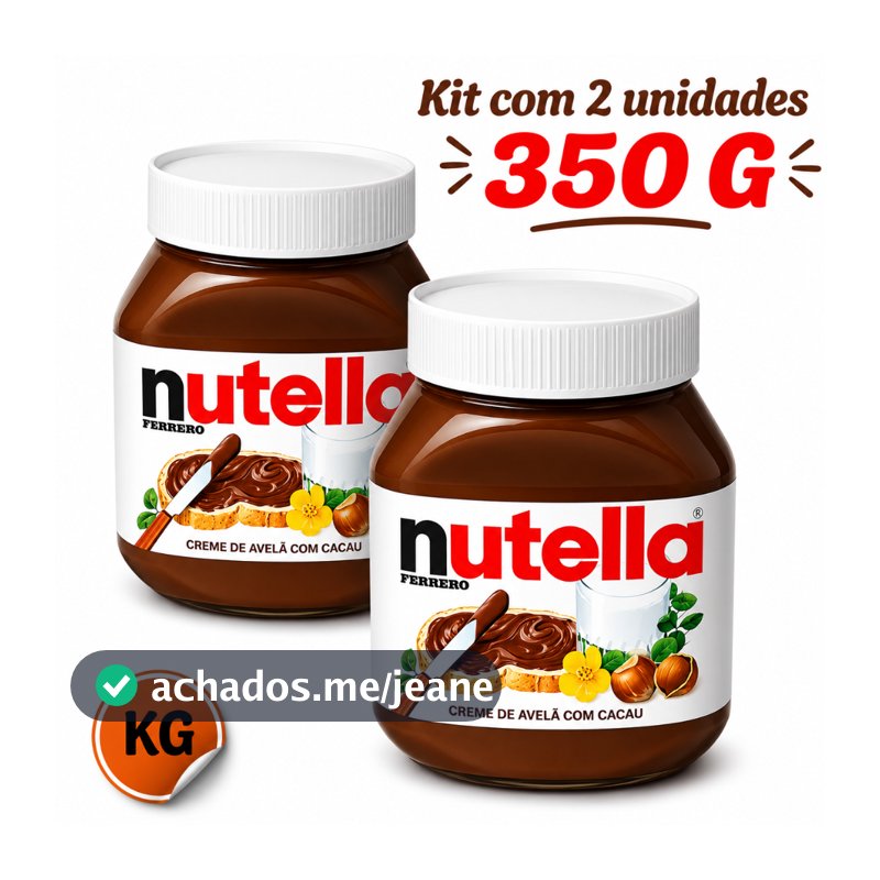 Kit de 2 Nutellas vários tamanhos de Pote Original Creme de Avelã/cacau envio já