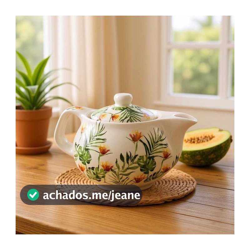 Bule de Chá Mini Porcelana Infusor Inox Chaleira Leiteira