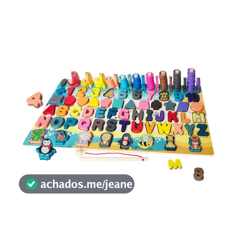 Jogo Educatico Em Madeira Aprenda Brincando Multiatividades 135 Peças DM Toys DMT6774