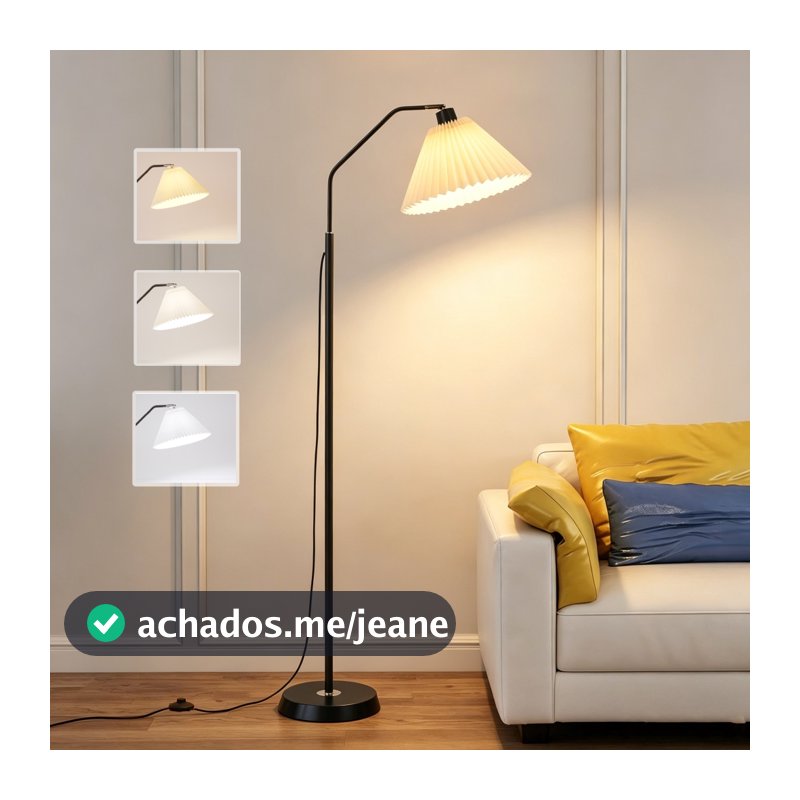 Abajur de Chão Minimalista Doméstico,Luminária Leitura com 3 Níveis de Brilho,Interruptor de Pedal, para Quarto Sala